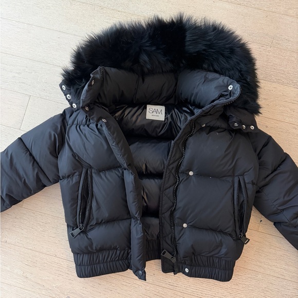 SAM. Jackets & Blazers - SAM Black Puffer Jacket with Fur Trim